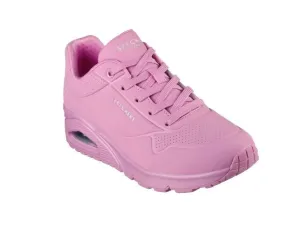 Womens Skechers Uno - Stand On Air Pink Lace Up Sneaker Shoes